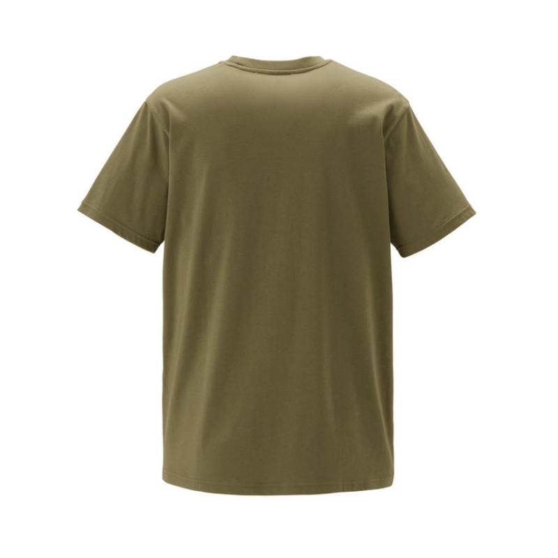 Khaki Men's Onitsuka Tiger Graphic T Shirts Online India | G9V-2083