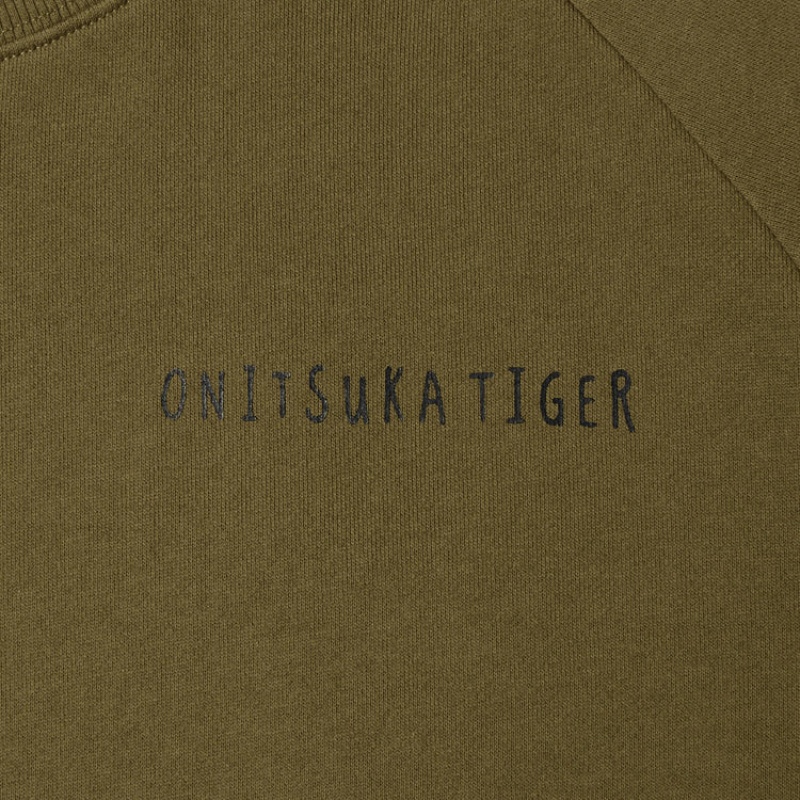 Khaki Men's Onitsuka Tiger Sweatshirts Online India | K9F-0447