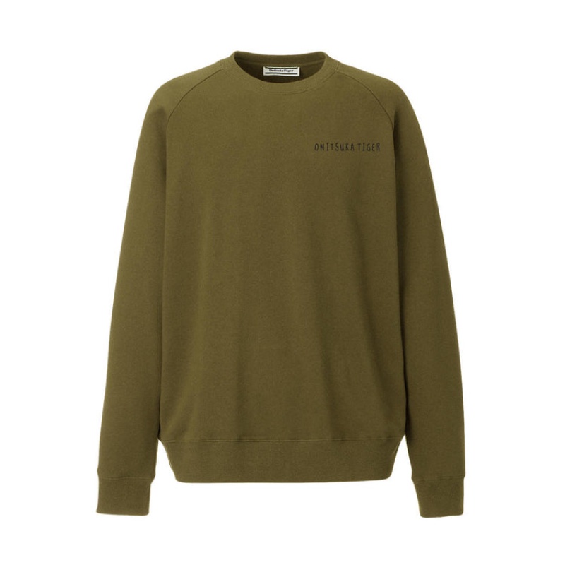 Khaki Men\'s Onitsuka Tiger Sweatshirts Online India | K9F-0447