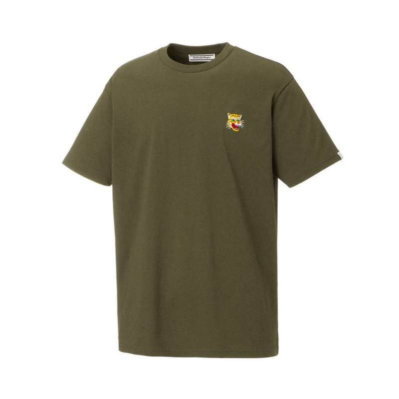 Khaki Men's Onitsuka Tiger T Shirts Online India | W1U-1251