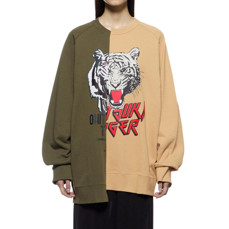 Khaki / Beige Women's Onitsuka Tiger Sweatshirts Online India | O7O-6811