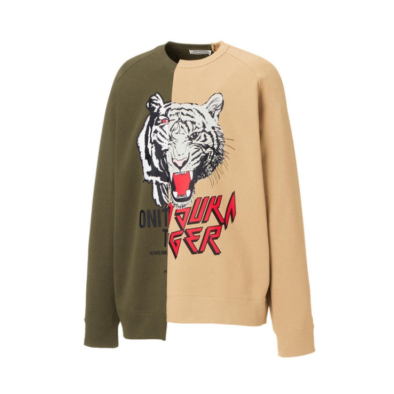 Khaki / Beige Women's Onitsuka Tiger Sweatshirts Online India | O7O-6811