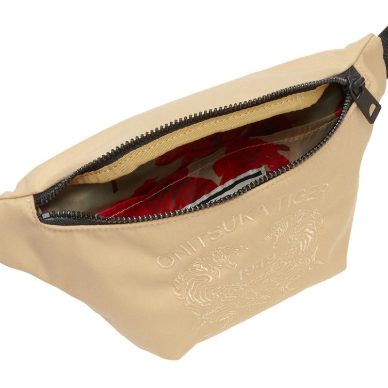 Light Beige / Red Men's Onitsuka Tiger Waist Pouches Wallets Online India | S2H-5520