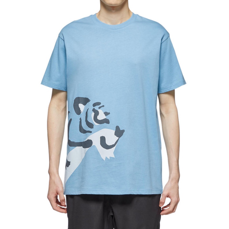 Light Blue Men's Onitsuka Tiger Graphic T Shirts Online India | V4L-6275