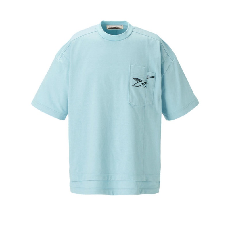 Light Blue Men\'s Onitsuka Tiger SS T Shirts Online India | D6D-2613