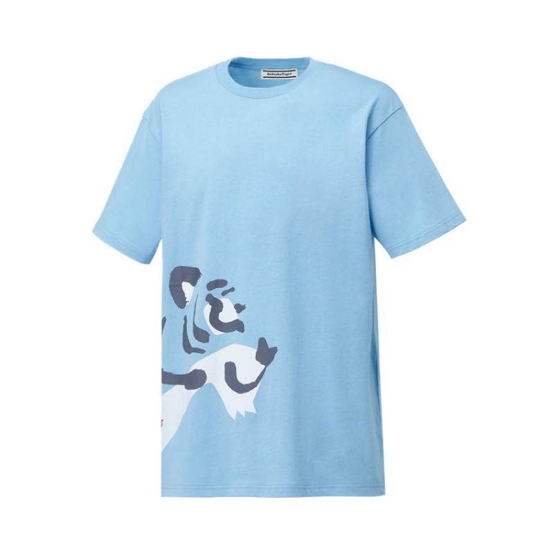 Light Blue Women's Onitsuka Tiger Graphic T Shirts Online India | R9G-2301