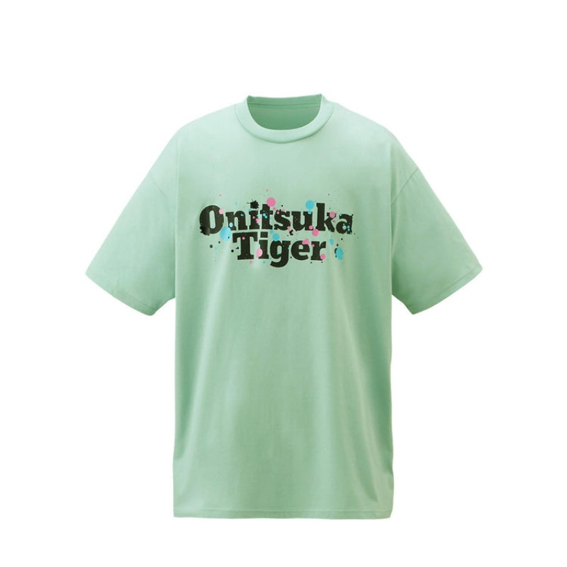 Light Green Men\'s Onitsuka Tiger Graphic T Shirts Online India | W7J-7601