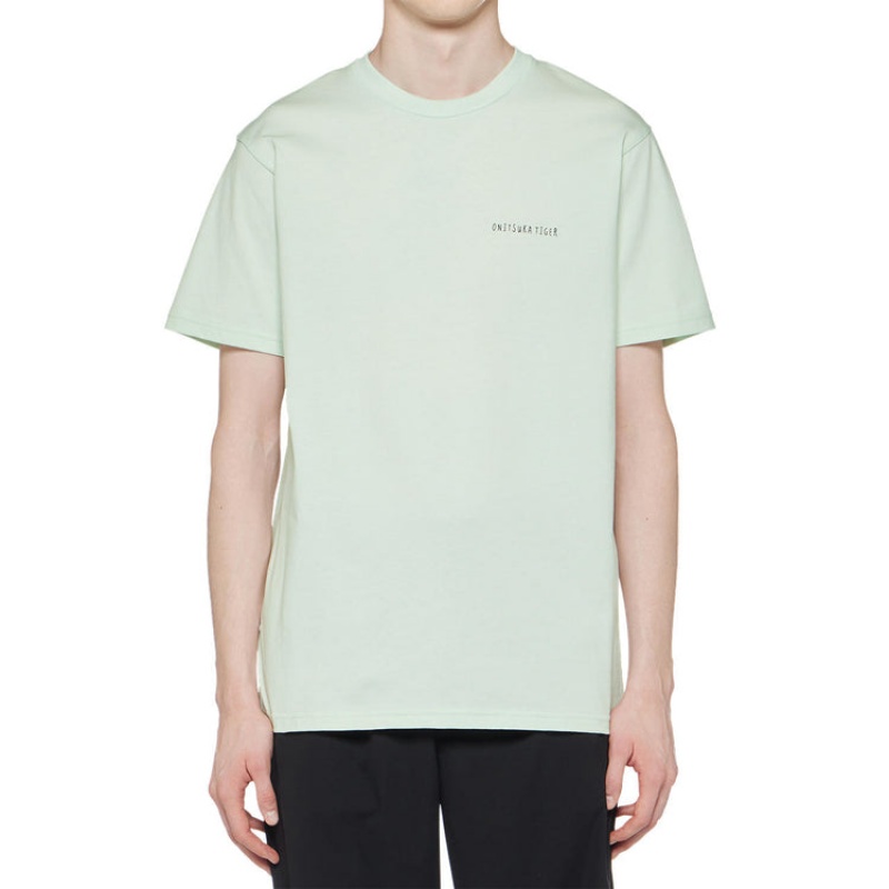 Light Green Men's Onitsuka Tiger Graphic T Shirts Online India | R5U-1167