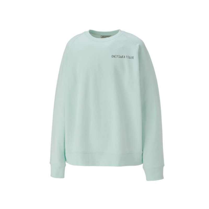 Light Green Men's Onitsuka Tiger Sweatshirts Online India | O3T-9676