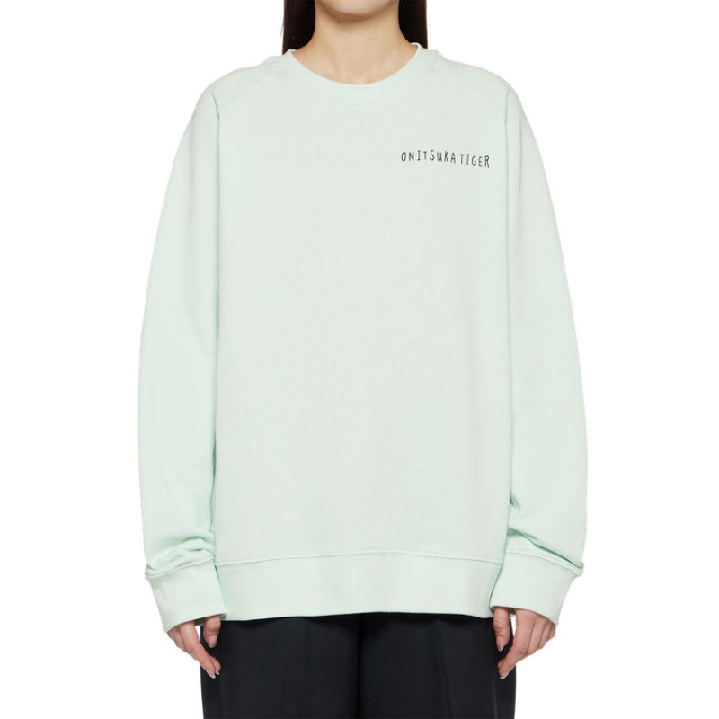 Light Green Men's Onitsuka Tiger Sweatshirts Online India | O3T-9676