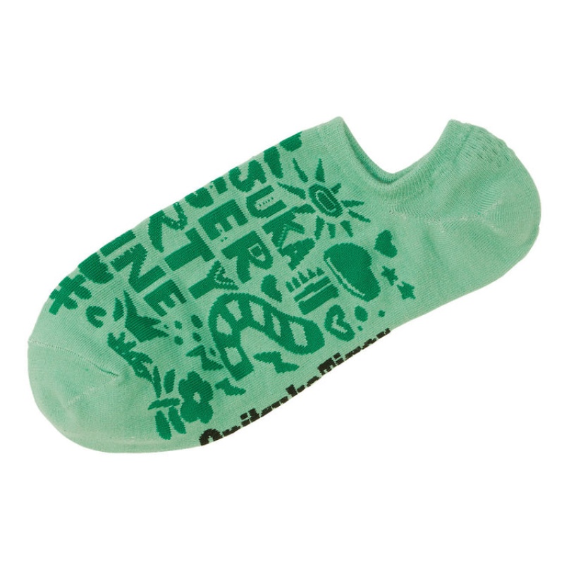 Light Green Women's Onitsuka Tiger Invisible Socks Online India | W3X-4734