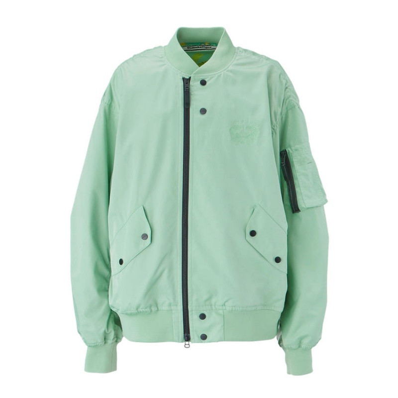 Light Green / Yellow Men\'s Onitsuka Tiger P Bomber Jackets Online India | S3U-7668