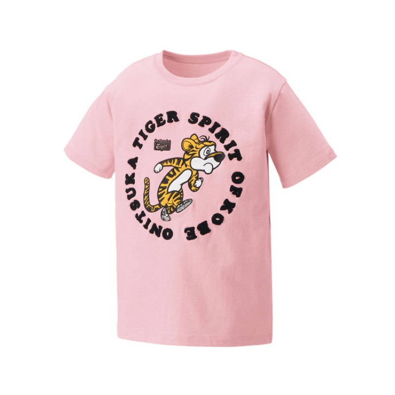 Light Pink Kids' Onitsuka Tiger Graphic T Shirts Online India | G1U-8780