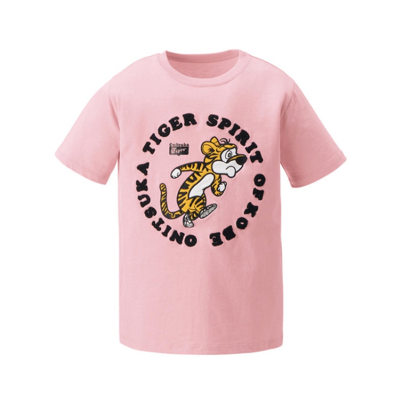 Light Pink Kids\' Onitsuka Tiger Graphic T Shirts Online India | G1U-8780