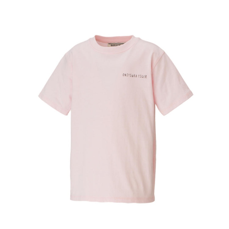 Light Pink Kids' Onitsuka Tiger Graphic T Shirts Online India | P0P-2413