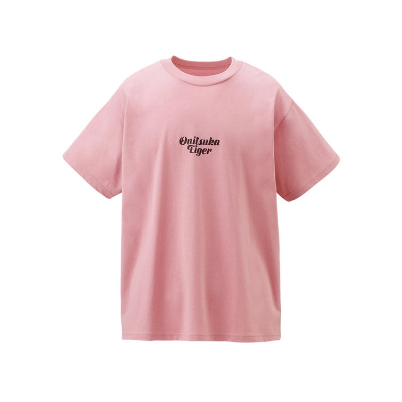 Light Pink Men\'s Onitsuka Tiger Graphic T Shirts Online India | J3N-6020