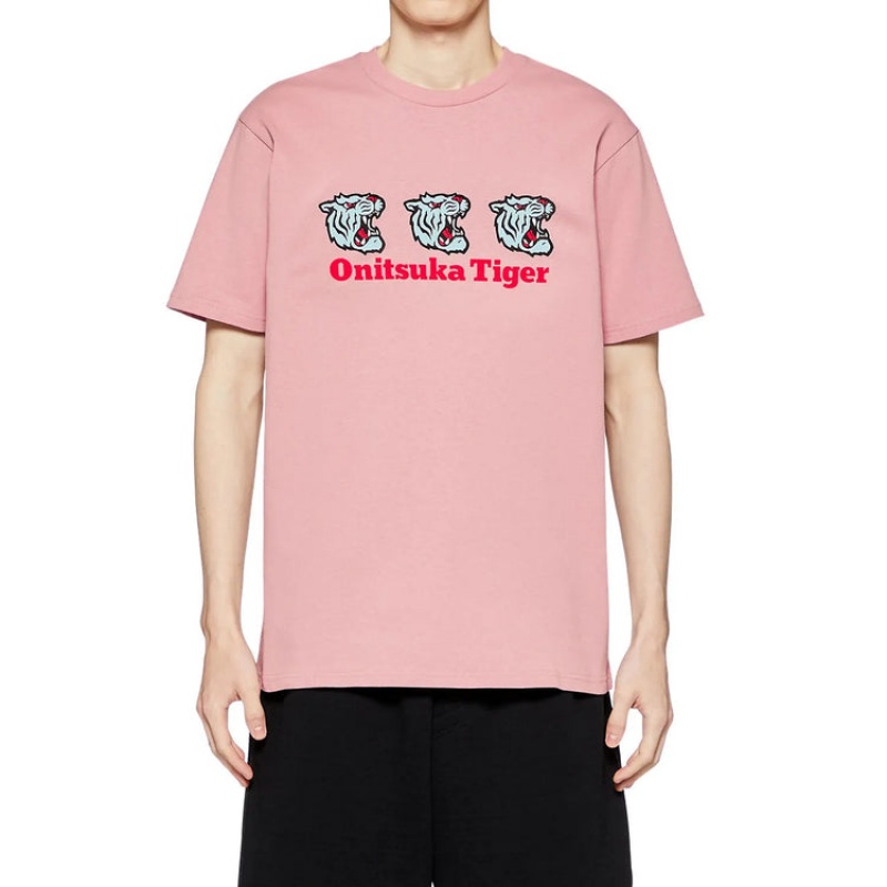 Light Pink Men's Onitsuka Tiger Graphic T Shirts Online India | I1O-3727