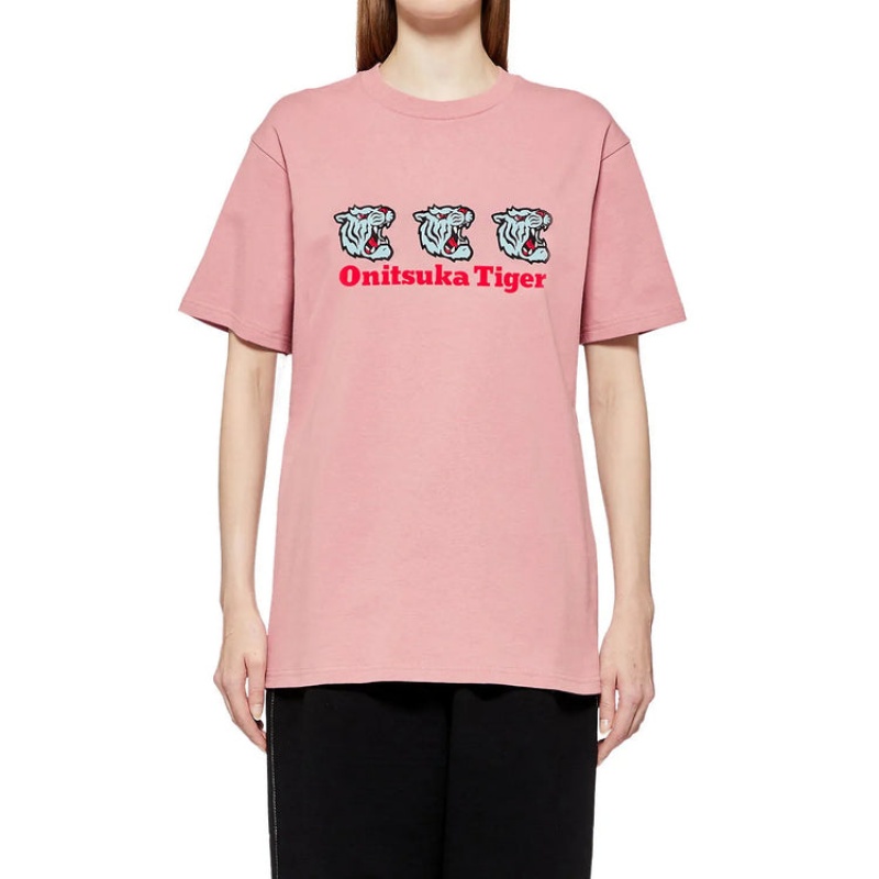 Light Pink Men's Onitsuka Tiger Graphic T Shirts Online India | I1O-3727