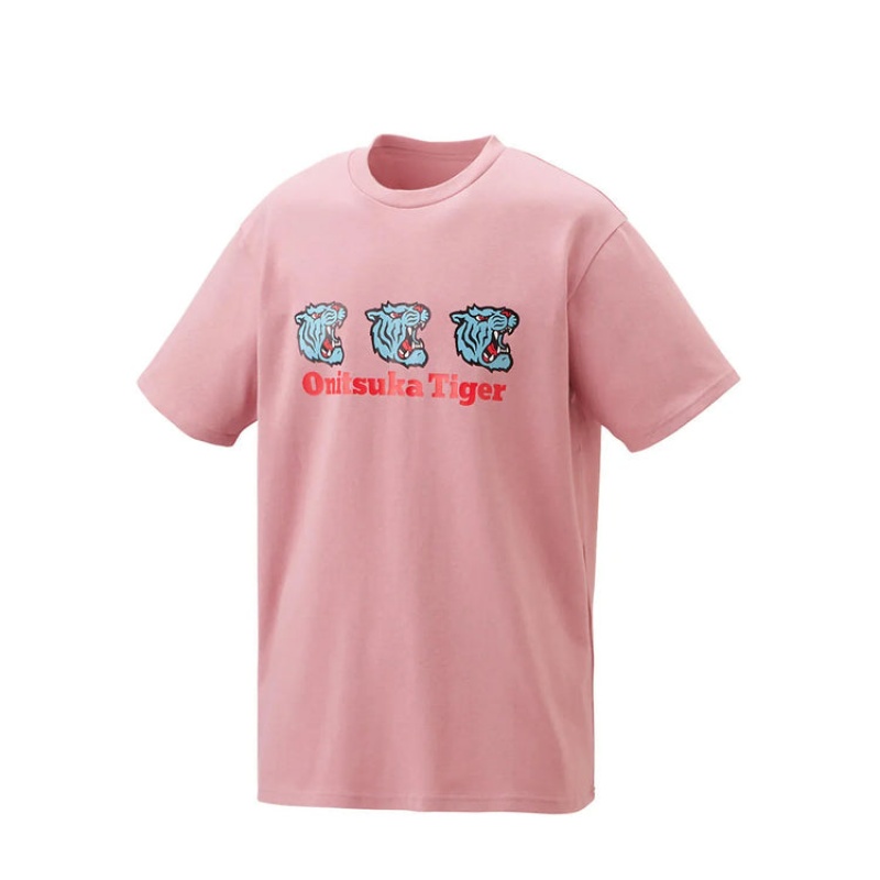 Light Pink Men's Onitsuka Tiger Graphic T Shirts Online India | I1O-3727