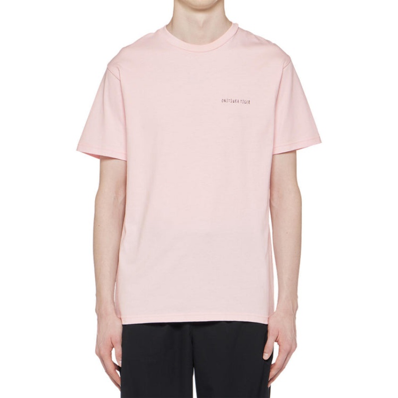 Light Pink Men's Onitsuka Tiger Graphic T Shirts Online India | C2E-9997