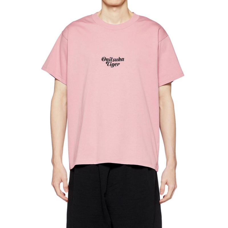 Light Pink Women's Onitsuka Tiger Graphic T Shirts Online India | Z2E-5309