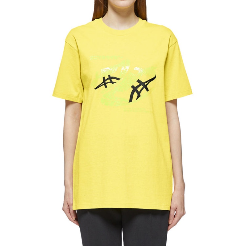 Light Yellow Men's Onitsuka Tiger Graphic T Shirts Online India | R8Y-6770