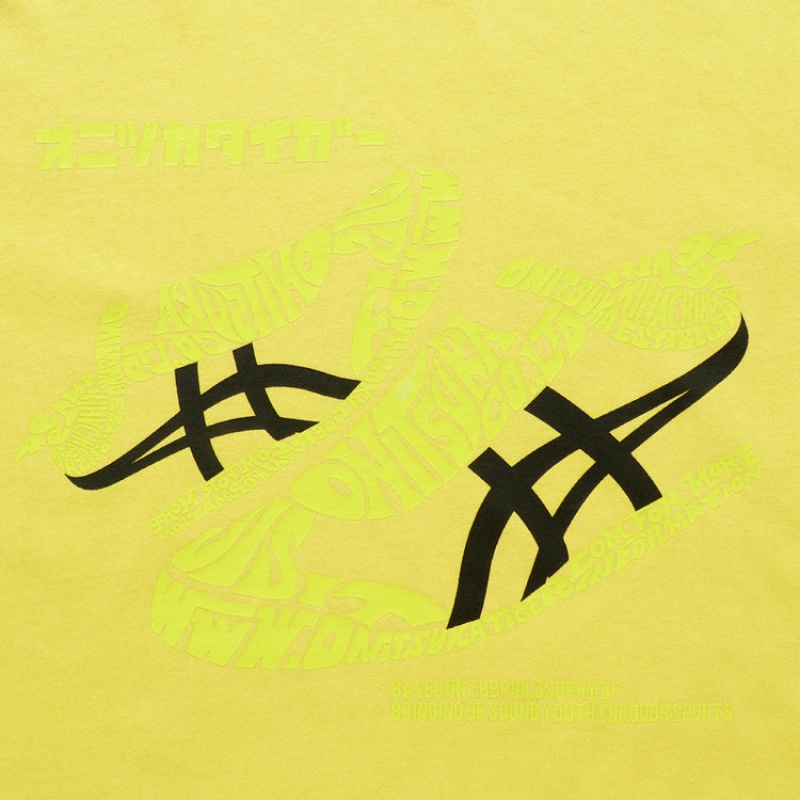 Light Yellow Men's Onitsuka Tiger Graphic T Shirts Online India | R8Y-6770