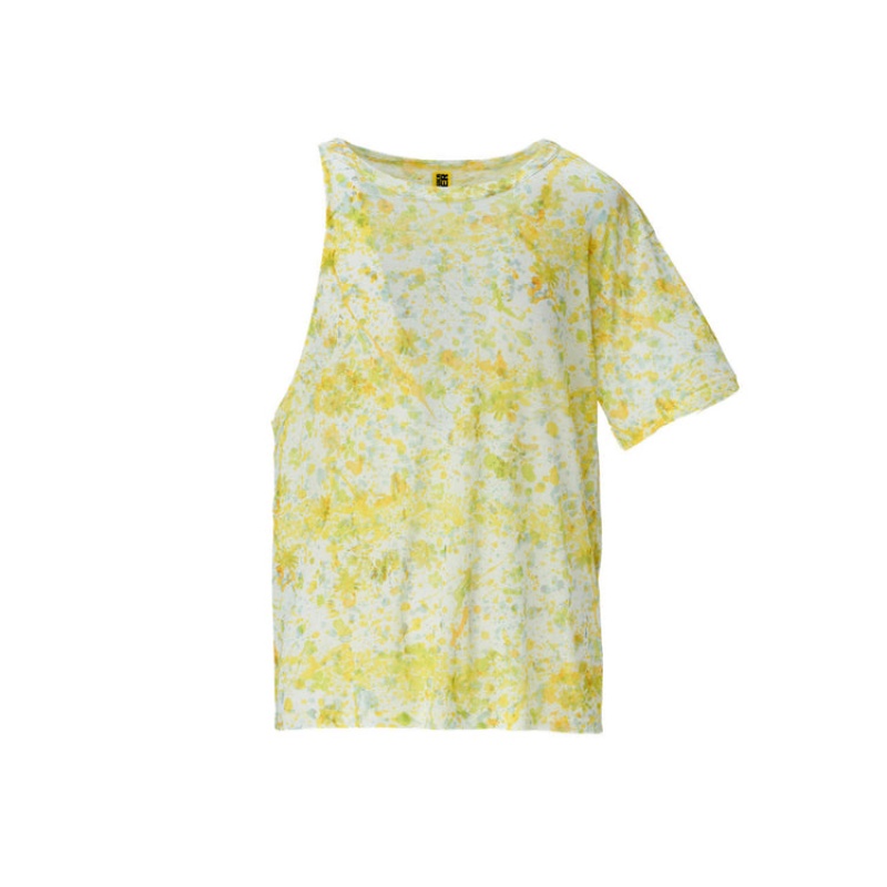 Light Yellow Men's Onitsuka Tiger Printed Tops Online India | E4D-2310