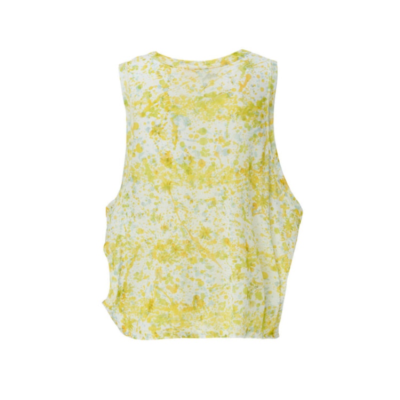 Light Yellow Men's Onitsuka Tiger Printed 2 Way Tank Top Online India | P3M-6696