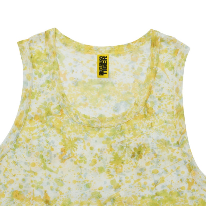 Light Yellow Men's Onitsuka Tiger Printed 2 Way Tank Top Online India | P3M-6696