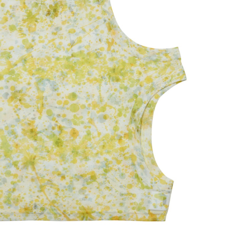 Light Yellow Men's Onitsuka Tiger Printed 2 Way Tank Top Online India | P3M-6696