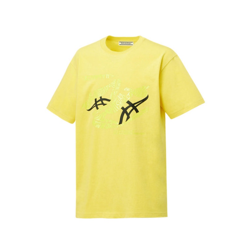 Light Yellow Women's Onitsuka Tiger Graphic T Shirts Online India | L2Z-6957