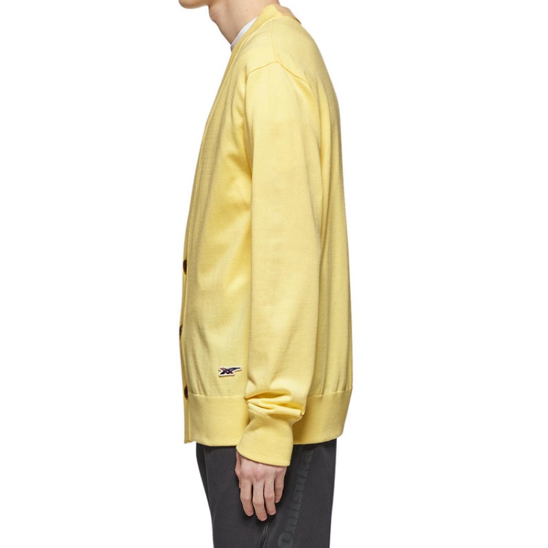 Light Yellow Women's Onitsuka Tiger Knit Cardigan Sweaters Online India | N2K-9379