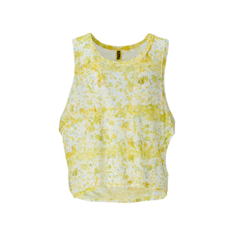 Light Yellow Women\'s Onitsuka Tiger Printed 2 Way Tank Top Online India | N0T-3349