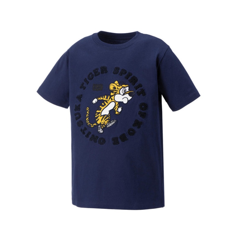 Navy Kids' Onitsuka Tiger Graphic T Shirts Online India | K5O-7847