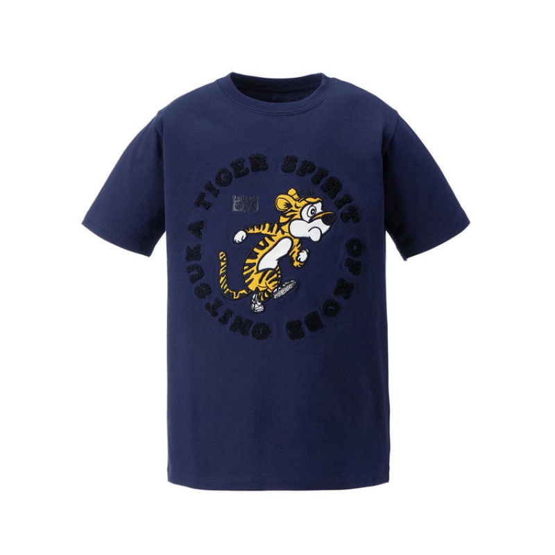 Navy Kids\' Onitsuka Tiger Graphic T Shirts Online India | K5O-7847