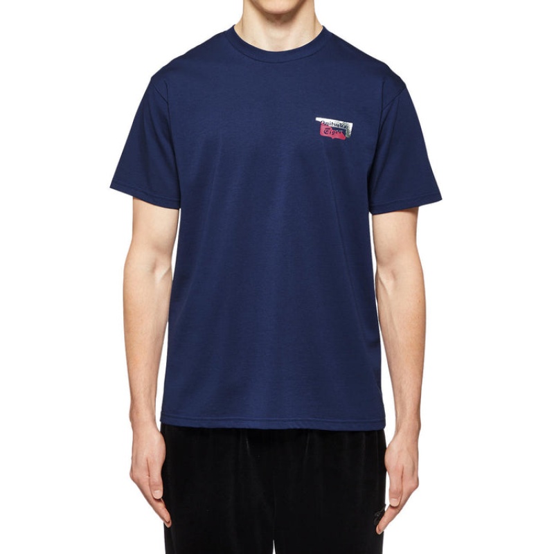 Navy Men's Onitsuka Tiger Graphic T Shirts Online India | G1R-3554