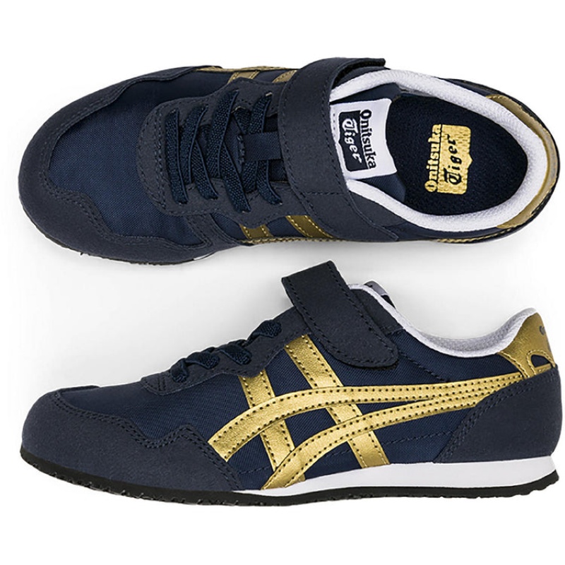 Navy / Gold Kids' Onitsuka Tiger Serrano Online India | N8N-8817