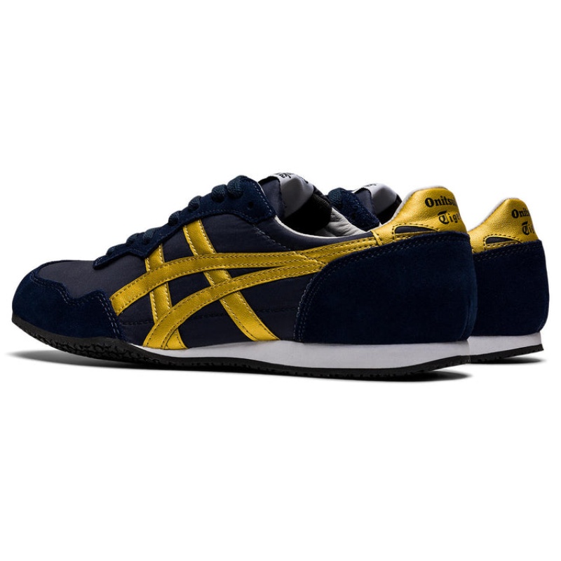 Navy / Gold Women's Onitsuka Tiger Serrano Sneakers Online India | M1K-3425