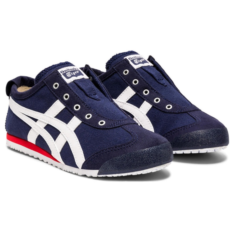 Navy / White Kids' Onitsuka Tiger Mexico 66 Slip-on Online India | Q1P-5350