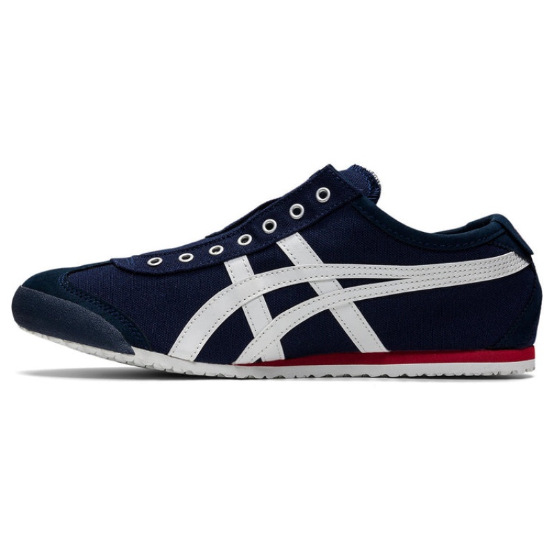 Navy / White Women's Onitsuka Tiger Mexico 66 Slip-on Online India | J3X-6991