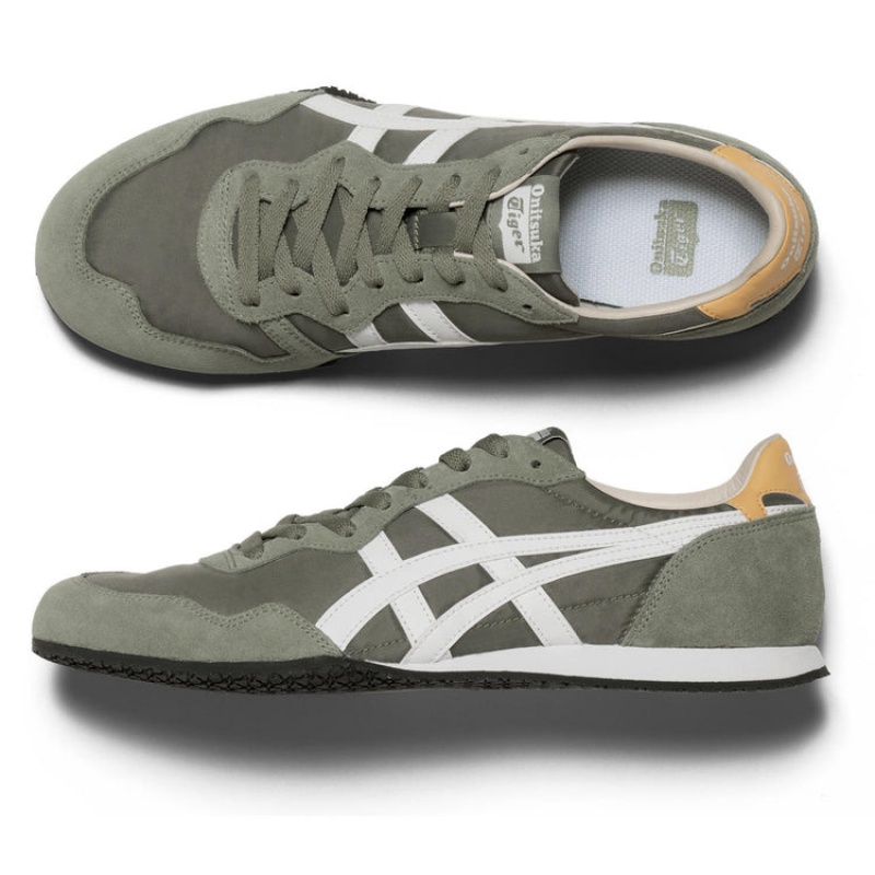 Olive / White Women's Onitsuka Tiger Serrano Sneakers Online India | Z2C-5925