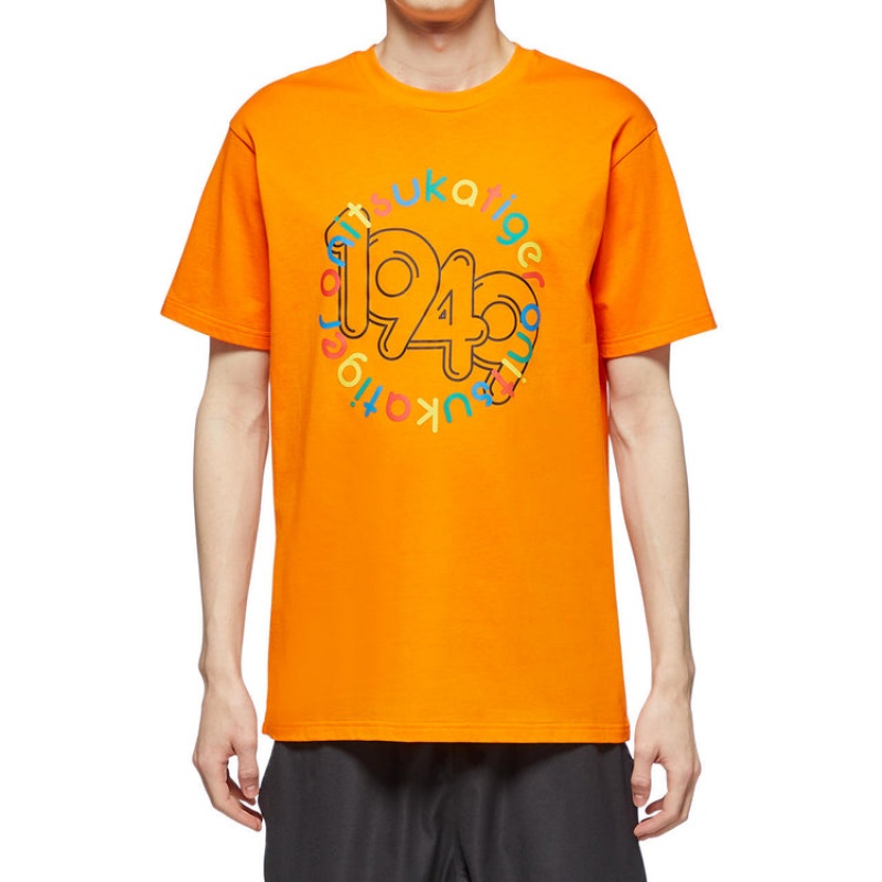 Orange Men's Onitsuka Tiger Graphic T Shirts Online India | N3W-8569