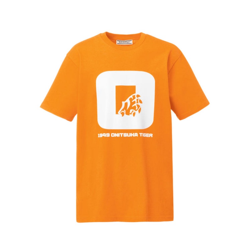 Orange Men\'s Onitsuka Tiger Graphic T Shirts Online India | X0E-7827