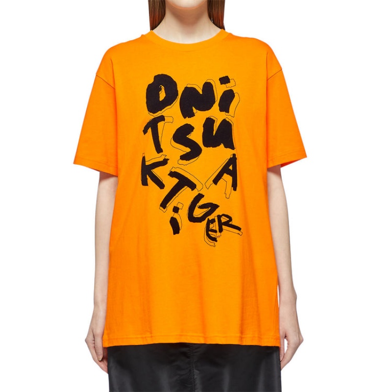 Orange Men's Onitsuka Tiger Graphic T Shirts Online India | L6E-7069