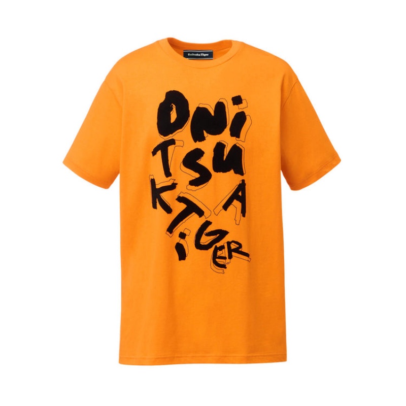 Orange Men\'s Onitsuka Tiger Graphic T Shirts Online India | L6E-7069