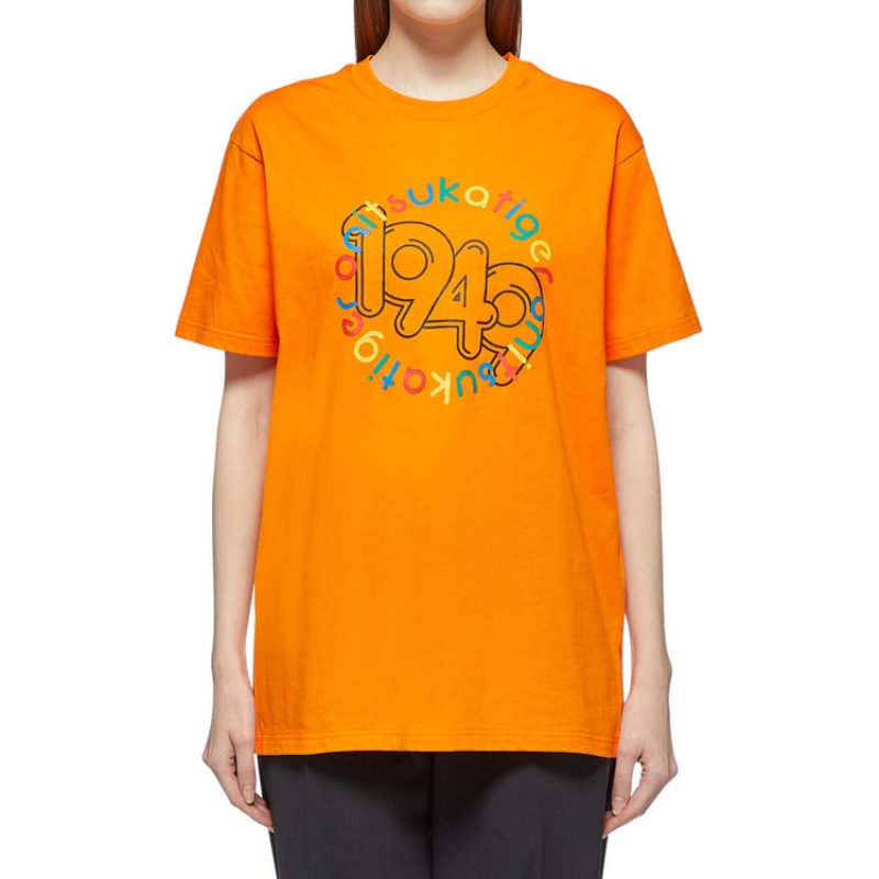 Orange Women's Onitsuka Tiger Graphic T Shirts Online India | T3B-1984