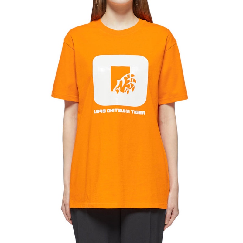 Orange Women's Onitsuka Tiger Graphic T Shirts Online India | R6Q-2383