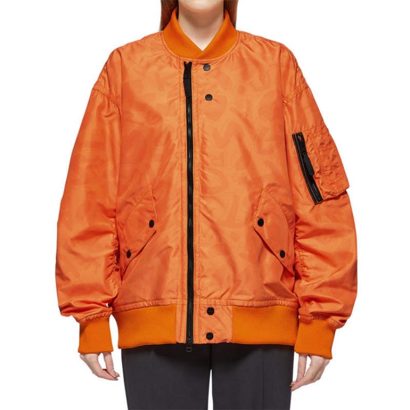 Orange Women's Onitsuka Tiger P Bomber Jackets Online India | L5F-9993