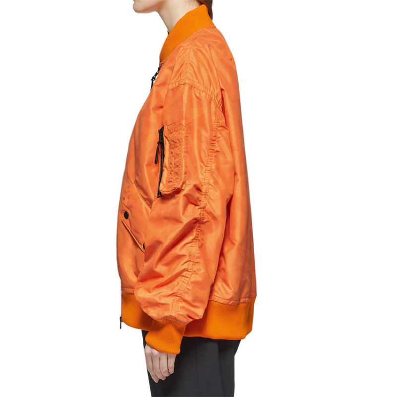 Orange Women's Onitsuka Tiger P Bomber Jackets Online India | L5F-9993